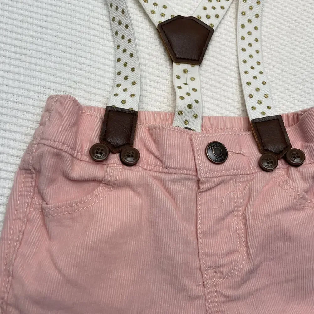 Oshkosh Pink Corduroy Pants With Suspenders